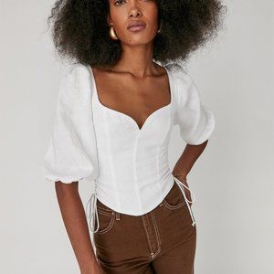 Reformation Prego Linen Top White